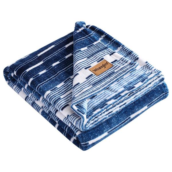 Wrangler Logan Stripe Plush Fleece Throw