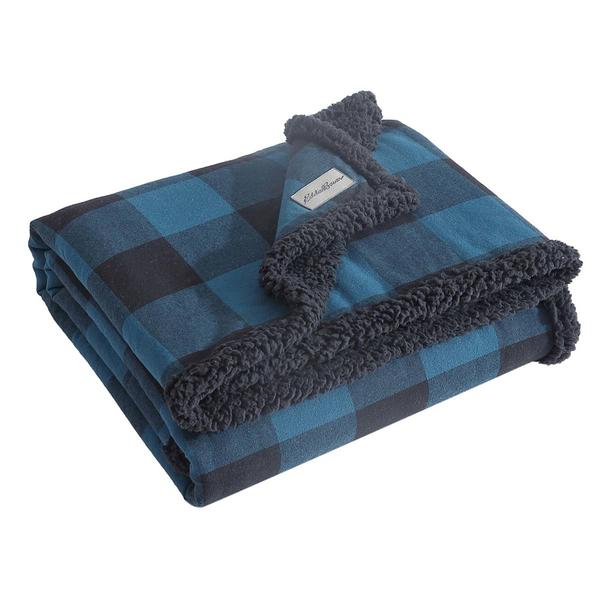 Eddie Bauer Cabin Plaid Cotton Reversible Throw