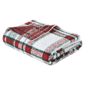 Nautica Emmet Plaid Chenille Knit Reversible Throw