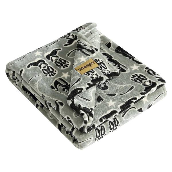 Wrangler Boot Soft Plush Reversible Throw alternate view