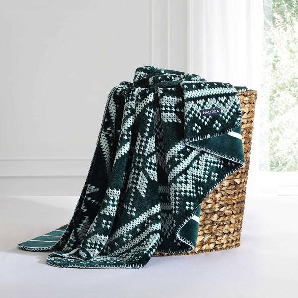Nautica Fair Isle Texture Reversible Throw alternate view