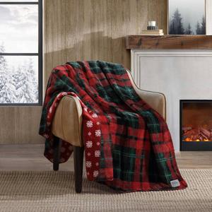 Eddie Bauer Trailhead Plaid Snowflake Reversible Throw alternate view