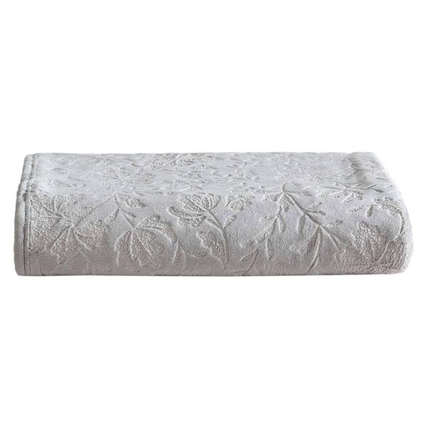 Eddie Bauer Woodblock Floral Plush-Fleece Throw