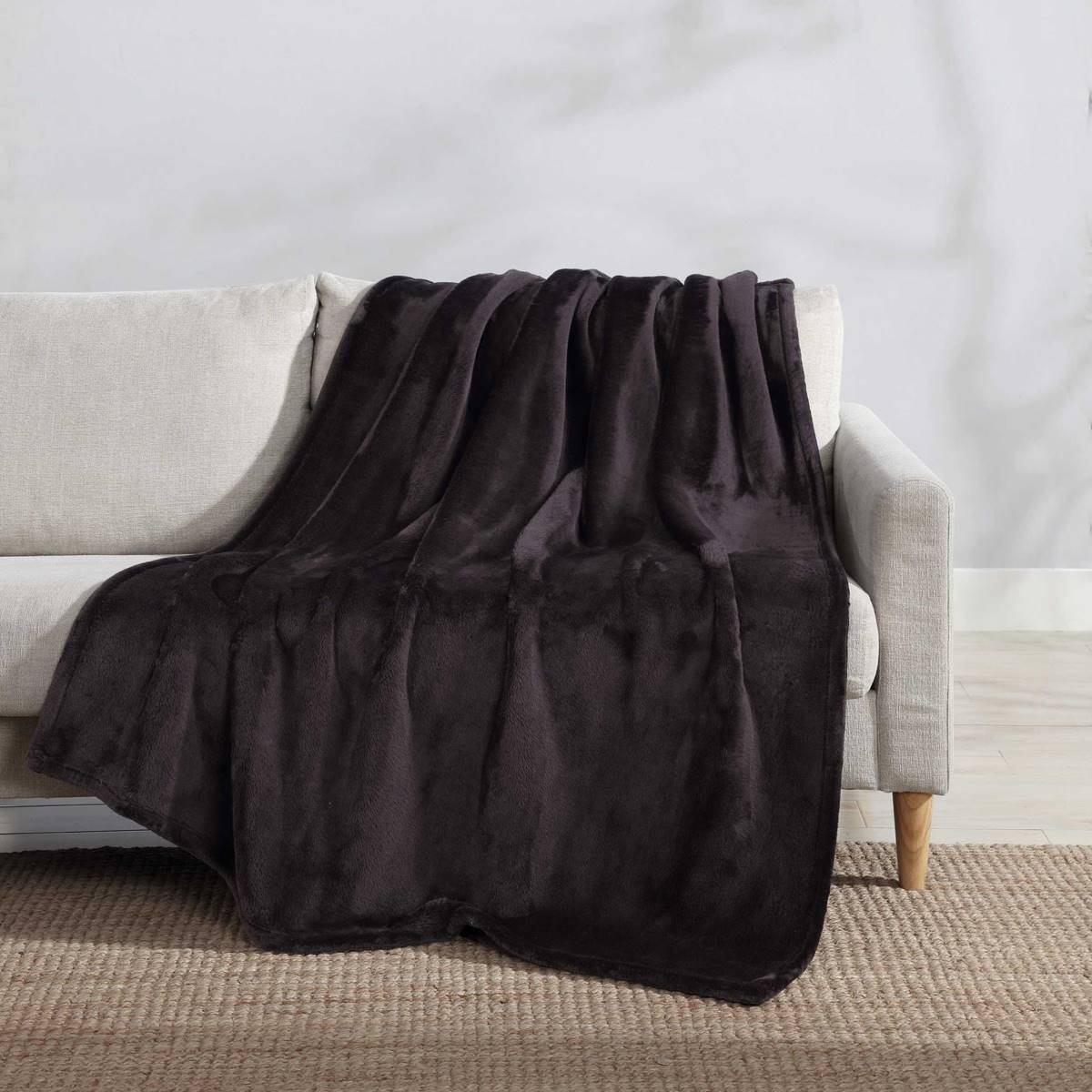 Eddie Bauer Ultra Lux Plush Solid Reversible Throw