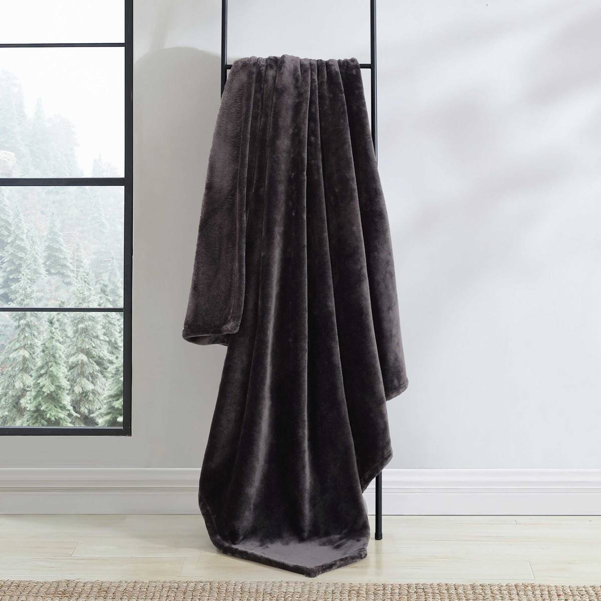 Eddie Bauer Ultra Lux Plush Solid Reversible Throw