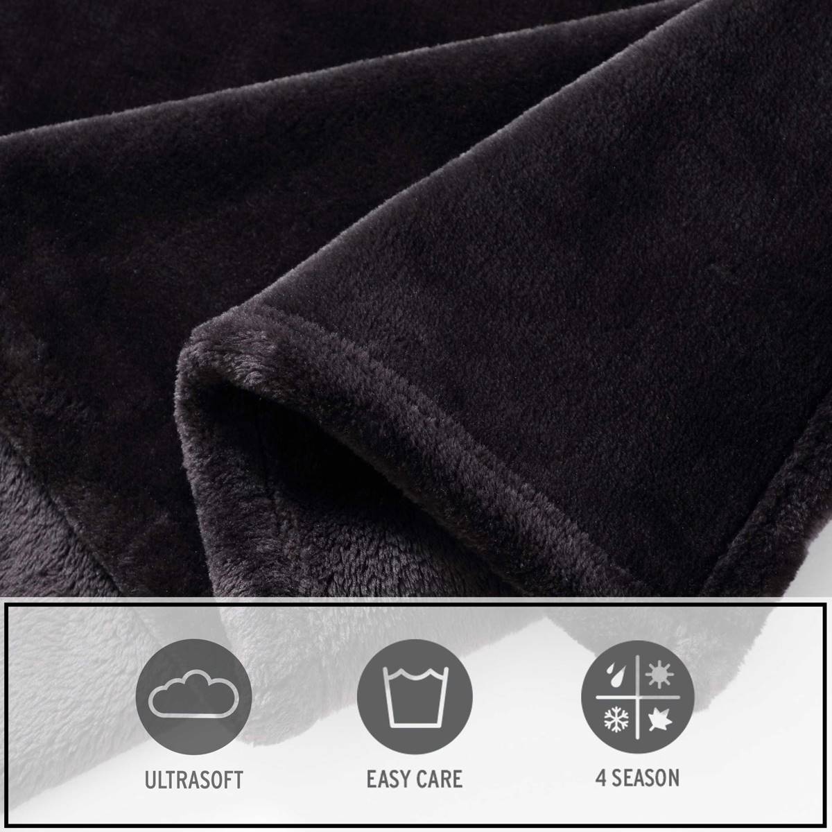 Eddie Bauer Ultra Lux Plush Solid Reversible Throw