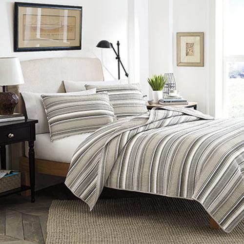 Stone Cottage Fresno Stripe 3pc. Quilt Set - Neutral