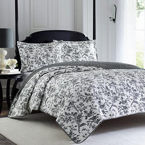 Laura Ashley(R) Amberley Black Quilt Set