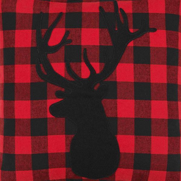 Eddie Bauer Cabin Plaid Stag Head Decorative Pillow - 20x20 alternate view