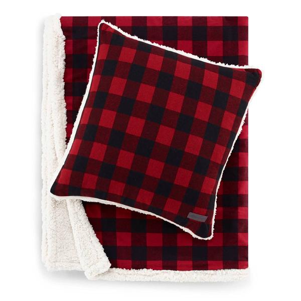 Eddie Bauer Cabin Plaid Throw and Pillow Set