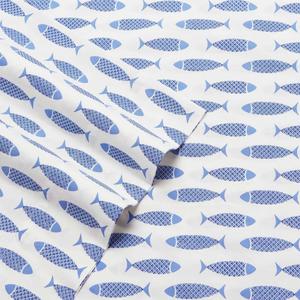 Nautica Woodblock Fish Sheet Set alternate view