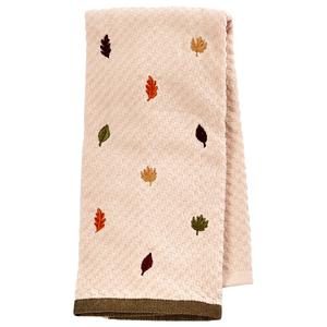 Leaf Pile Parchment Velour Check Hand Towel