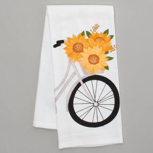 Sunny Sunflower Bicycle Kitchen Towel