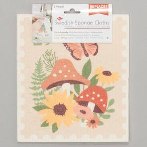 Mushroom Stamp 2pk. Swedish Dish Cloth