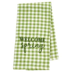 Welcome Spring Check Kitchen Towel