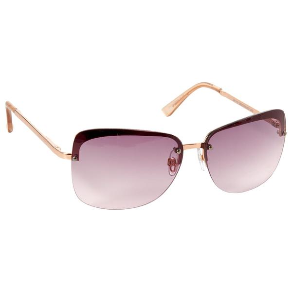 Womens Nine West Metal Medium Rimless Rectangle Sunglasses