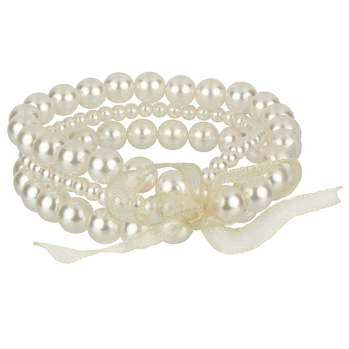 Simulated Cream Pearl Stretch Bracelet