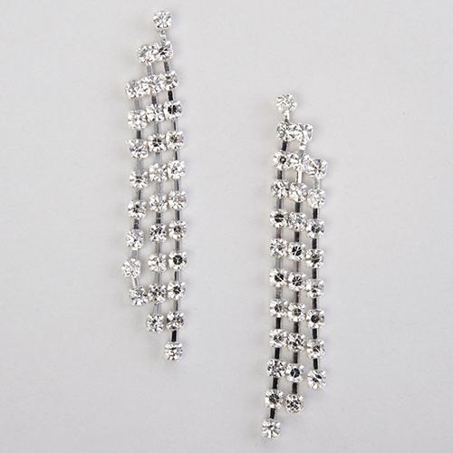 Roman Silver Waterfall Dangle Earrings