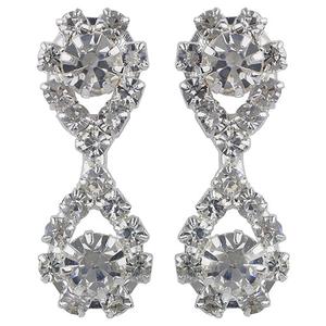 Silver-Tone Figure 8 Crystal Drop Earrings