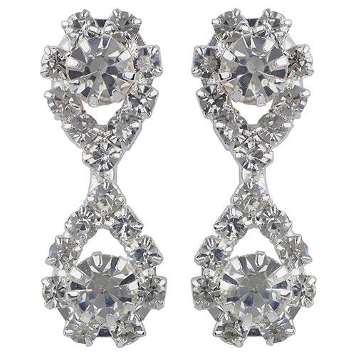 Silver-Tone Figure 8 Crystal Drop Earrings