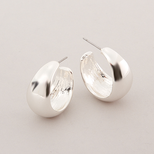 Silver-Tone Wide Hoop Earrings