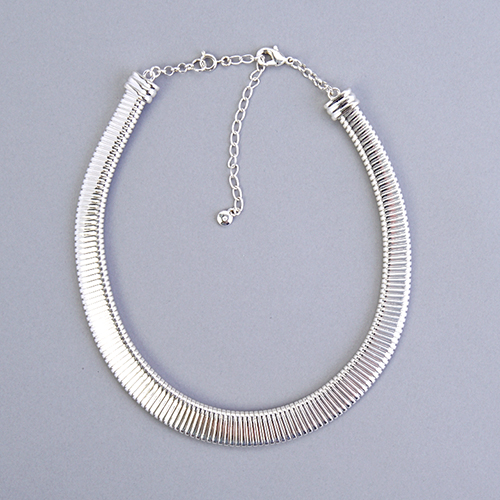 Roman Silver Omega Collar Necklace