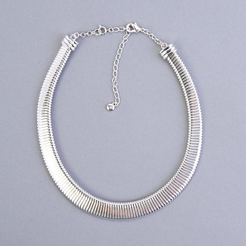 Roman Silver Omega Collar Necklace