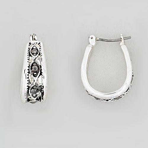 Roman Silver-Tone Small Hoop Earrings
