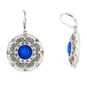 Roman Silver-Tone Large Circle Drop Earrings