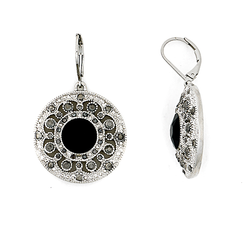 Roman Silver-Tone Earrings With Large Circle Drops