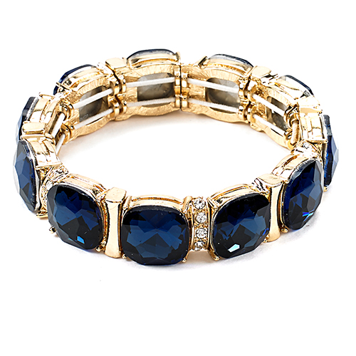 Roman Gold-Tone Bracelet With Montana Blue Stones