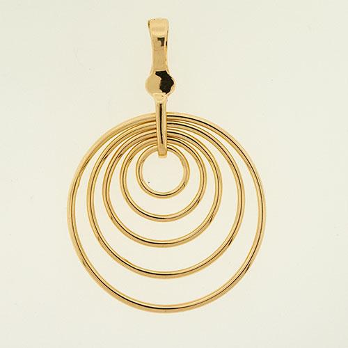 Wearable Art Gold Swinging Circles Slider Enhancer Pendant