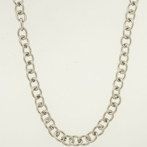 Wearable Art Rhodium Oval Link Chain Necklace