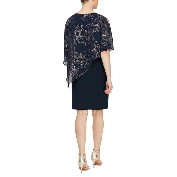 Petite SLNY Sleeveless Floral Asymmetric Overlay Dress alternate view