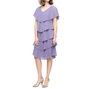 boscov's womens cocktail dresses Shift Social & Evening Estee Long Sleeve Mesh Slit & Split Color:Dusk Blue Emerald green dress