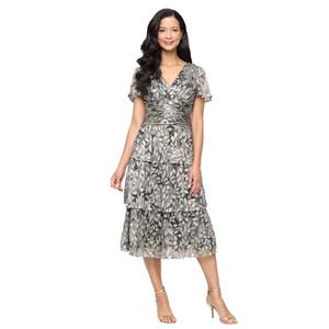 Womens SLNY Tier Leaf Fit & Flare Midi Dress