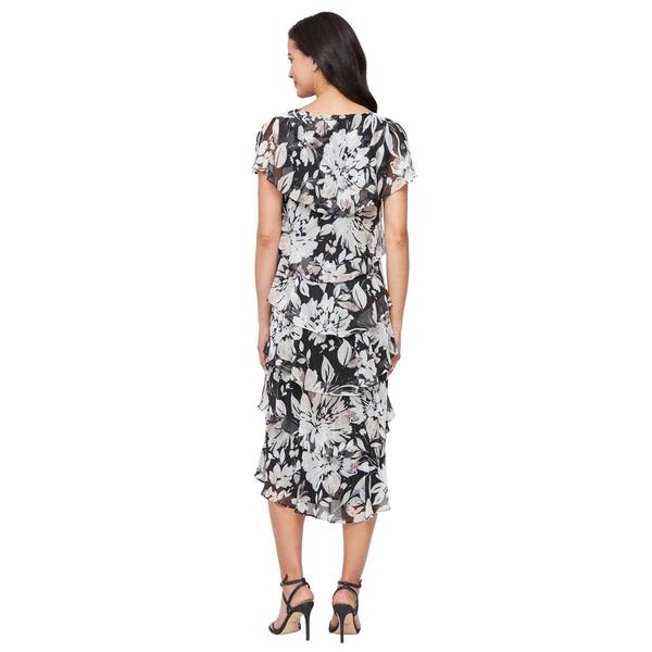 Womens SLNY Sleeveless Floral Tier Midi Dress alternate view