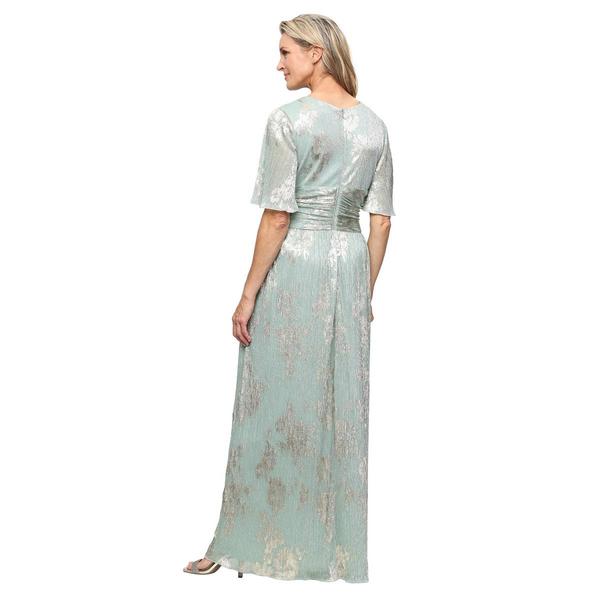 Womens SLNY Elbow Sleeve Floral Foil Gown alternate view