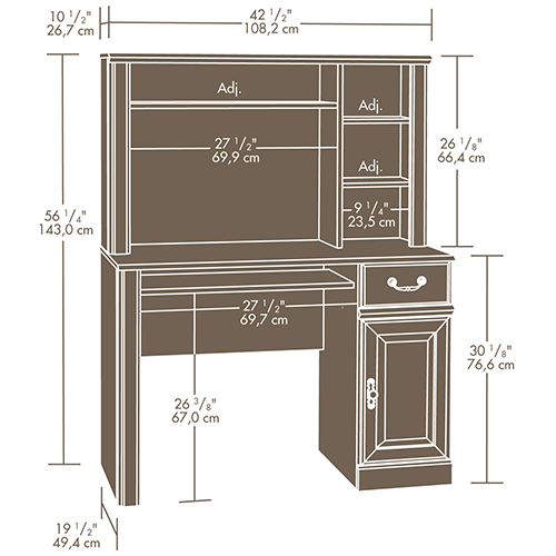 Sauder Orchard Hills Computer Desk With Hutch - Oak