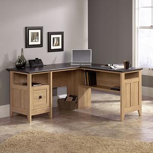 Sauder August Hill L-Shaped Desk - Dover Oak