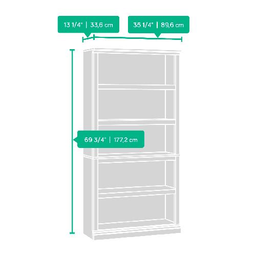 Sauder 5 Shelf Bookcase - Black alternate view