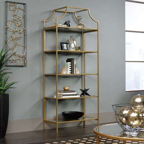 Sauder International Lux Bookcase - Satin Gold alternate view