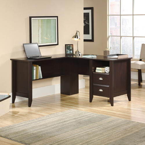 Sauder Shoal Creek L-Desk - Jamocha Wood