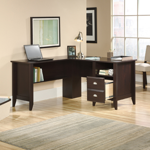 Sauder Shoal Creek L-Desk - Jamocha Wood