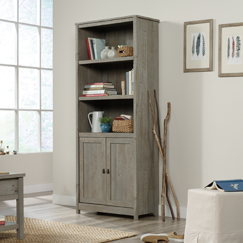 Sauder Cottage Road Library With Doors - Mystic Oak