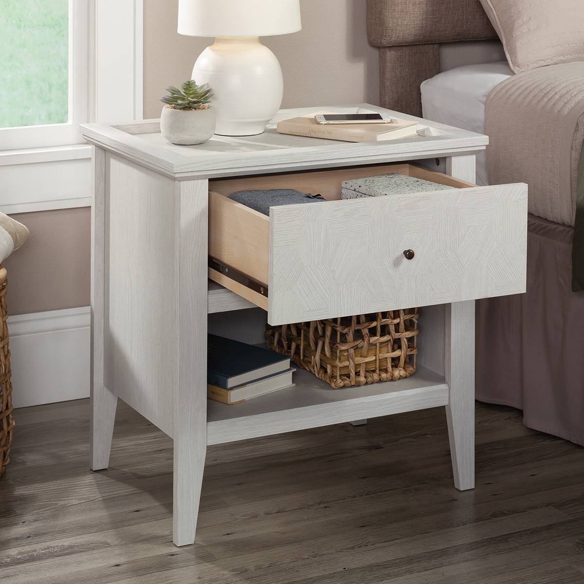 Sauder Larkin Ledge 1-Drawer Nightstand