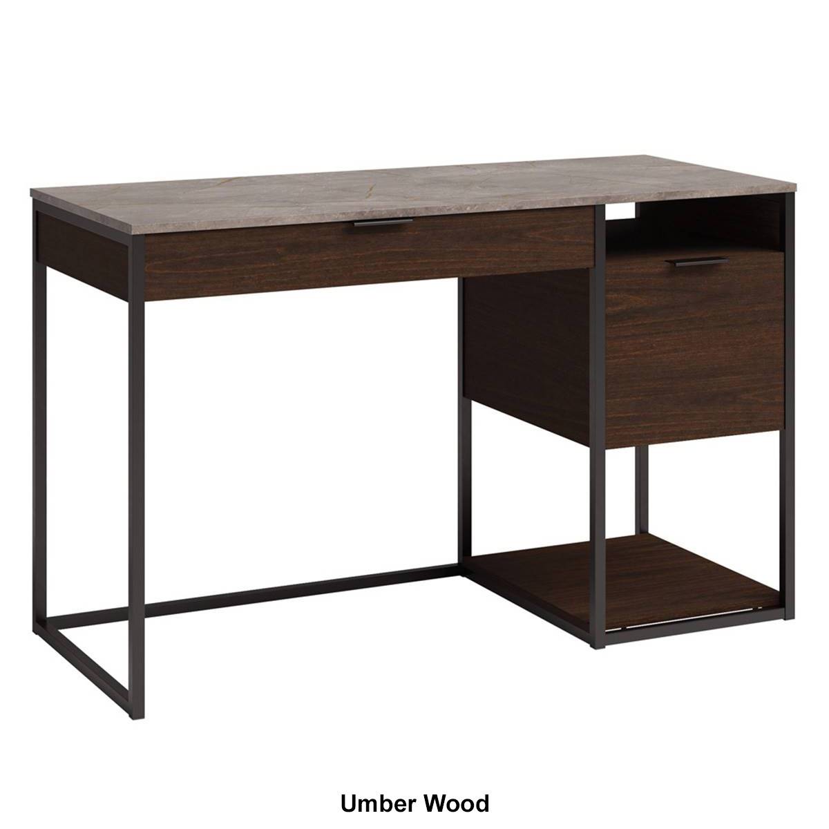 Sauder International Lux Single Pedestal Home Office Desk