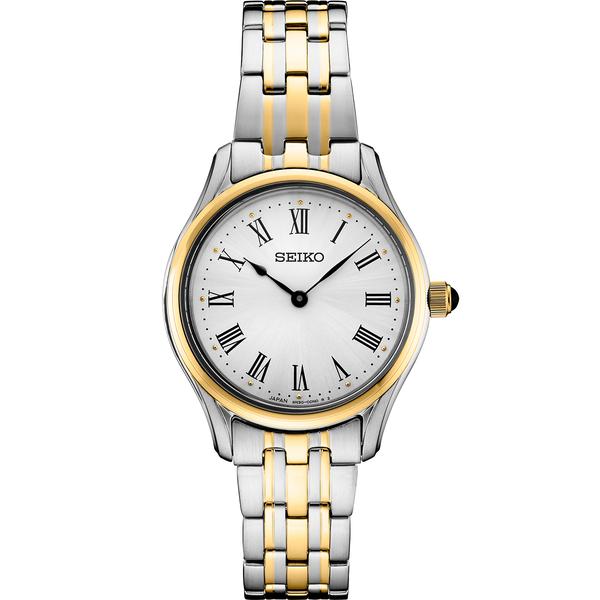 Womens Seiko Two-Tone White Dial Essentials Quartz Watch - SRW070