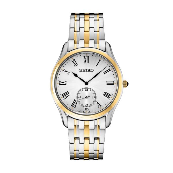 Mens Seiko Essentials Two-Tone Silver Dial Watch - SRK048
