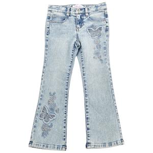 Girls (4-6x) Squeeze Stitched Butterfly Patch Flare Jeans alternate view